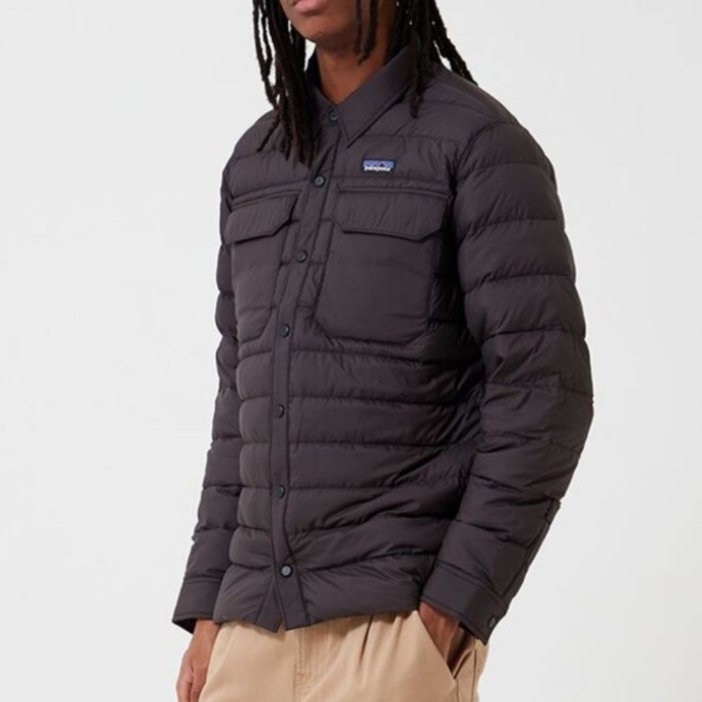 Patagonia Men’s Silent Down Shirt Jacket M Dark Gray